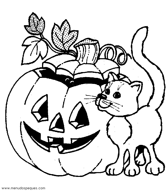 lamina para colorear de calabaza halloween